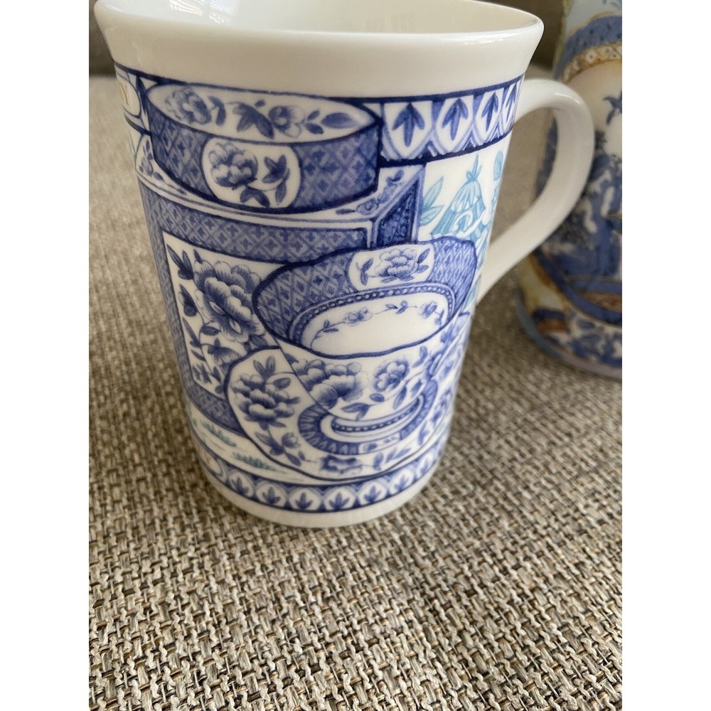 Crown Trent Fine Bone China Tea Mug Blue and White - g3